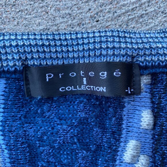 Vintage 90s Protege 3D Knit Coogi style sweater blue - Picture 3 of 4